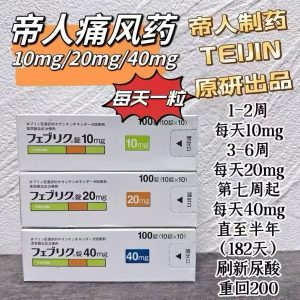 日本帝人痛风药｜非布司他（Feburic）改善高尿酸血症·预防化疗相关高尿酸
